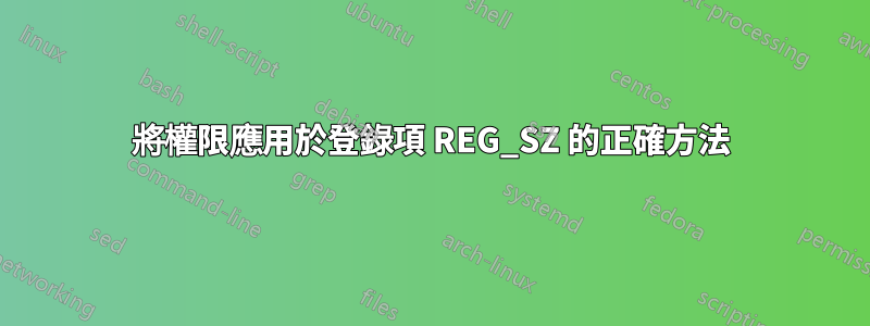 將權限應用於登錄項 REG_SZ 的正確方法