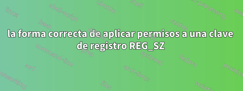 la forma correcta de aplicar permisos a una clave de registro REG_SZ