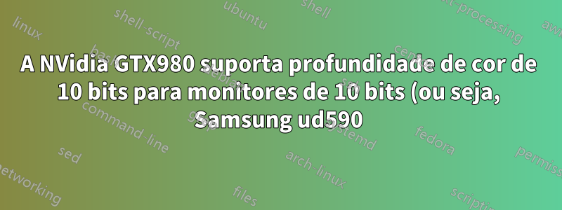 A NVidia GTX980 suporta profundidade de cor de 10 bits para monitores de 10 bits (ou seja, Samsung ud590)?