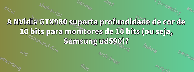 A NVidia GTX980 suporta profundidade de cor de 10 bits para monitores de 10 bits (ou seja, Samsung ud590)?