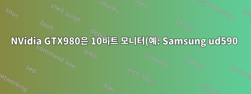 NVidia GTX980은 10비트 모니터(예: Samsung ud590)에 대해 10비트 색 심도를 지원합니까?