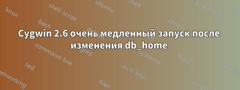 Cygwin 2.6 очень медленный запуск после изменения db_home