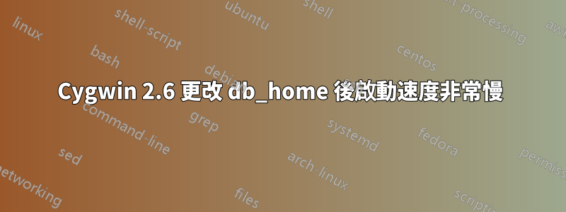 Cygwin 2.6 更改 db_home 後啟動速度非常慢