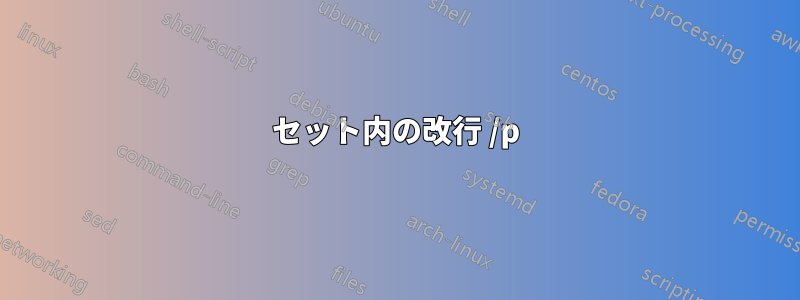 セット内の改行 /p