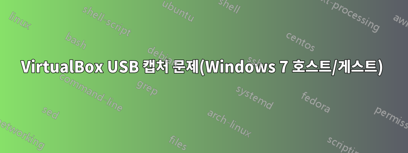 VirtualBox USB 캡처 문제(Windows 7 호스트/게스트)