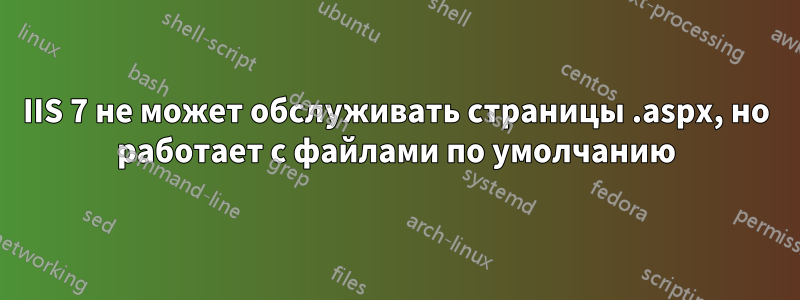 IIS 7 не может обслуживать страницы .aspx, но работает с файлами по умолчанию