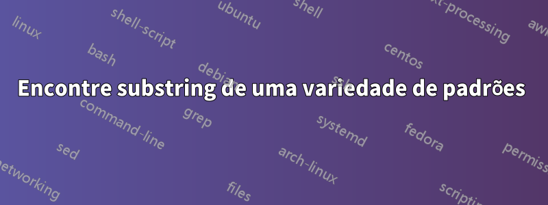 Encontre substring de uma variedade de padrões