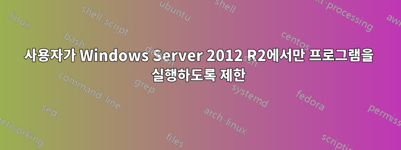 사용자가 Windows Server 2012 R2에서만 프로그램을 실행하도록 제한