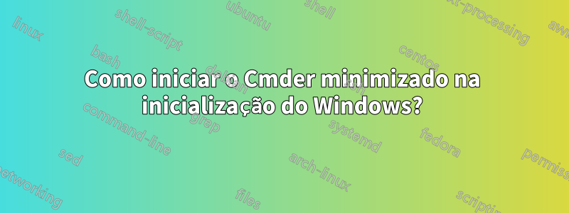 Como iniciar o Cmder minimizado na inicialização do Windows?