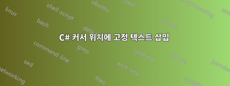 C# 커서 위치에 고정 텍스트 삽입