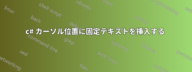 c# カーソル位置に固定テキストを挿入する