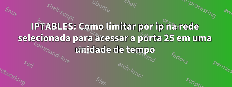 IPTABLES: Como limitar por ip na rede selecionada para acessar a porta 25 em uma unidade de tempo