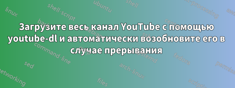 Загрузите весь канал YouTube с помощью youtube-dl и автоматически возобновите его в случае прерывания