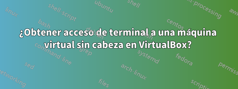 ¿Obtener acceso de terminal a una máquina virtual sin cabeza en VirtualBox?