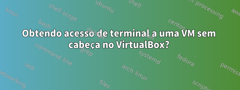 Obtendo acesso de terminal a uma VM sem cabeça no VirtualBox?