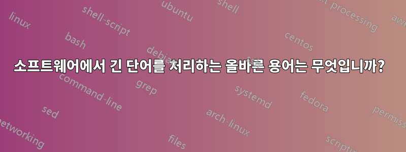 소프트웨어에서 긴 단어를 처리하는 올바른 용어는 무엇입니까? 