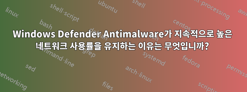 Windows Defender Antimalware가 지속적으로 높은 네트워크 사용률을 유지하는 이유는 무엇입니까?