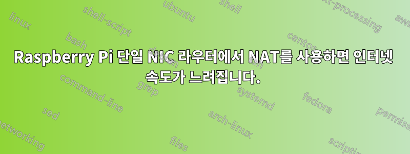Raspberry Pi 단일 NIC 라우터에서 NAT를 사용하면 인터넷 속도가 느려집니다.