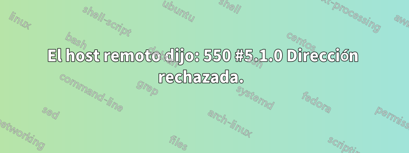 El host remoto dijo: 550 #5.1.0 Dirección rechazada. 