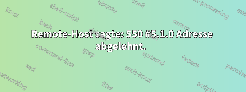 Remote-Host sagte: 550 #5.1.0 Adresse abgelehnt. 