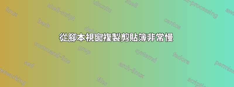 從腳本視窗複製剪貼簿非常慢