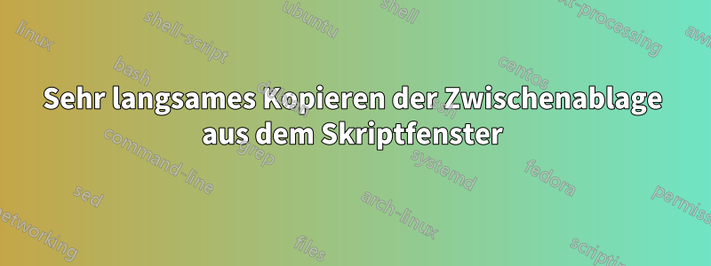 Sehr langsames Kopieren der Zwischenablage aus dem Skriptfenster