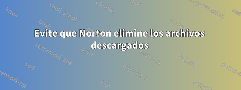 Evite que Norton elimine los archivos descargados