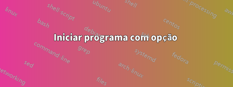 Iniciar programa com opção
