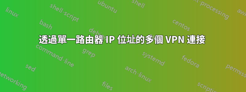 透過單一路由器 IP 位址的多個 VPN 連接