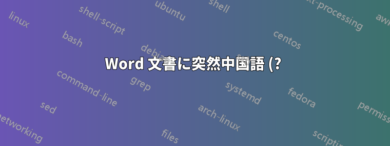 Word 文書に突然中国語 (?) の文字が表示される (MacOS の場合)