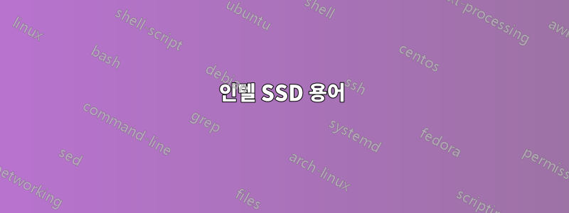 인텔 SSD 용어