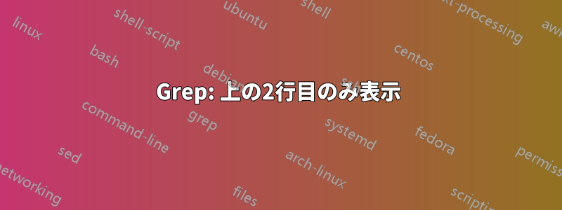 Grep: 上の2行目のみ表示