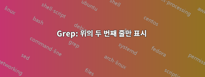 Grep: 위의 두 번째 줄만 표시