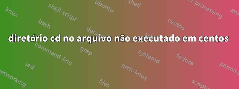 diretório cd no arquivo não executado em centos