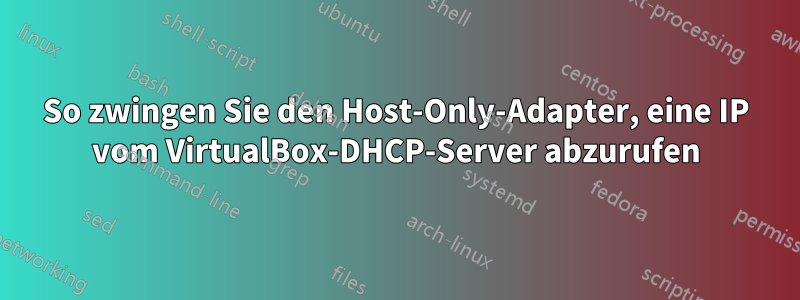 So zwingen Sie den Host-Only-Adapter, eine IP vom VirtualBox-DHCP-Server abzurufen