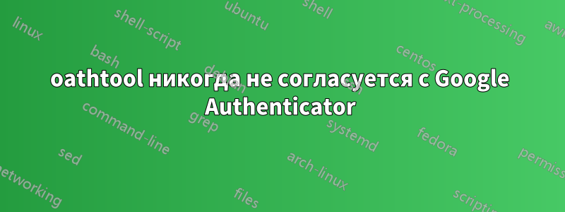 oathtool никогда не согласуется с Google Authenticator