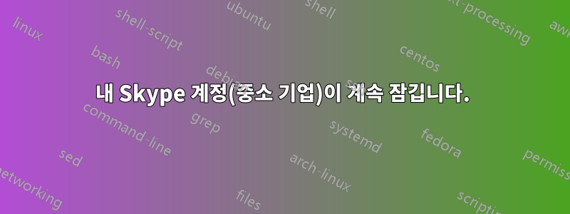 내 Skype 계정(중소 기업)이 ​​계속 잠깁니다.