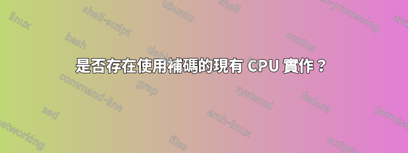 是否存在使用補碼的現有 CPU 實作？