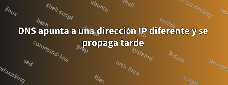 DNS apunta a una dirección IP diferente y se propaga tarde