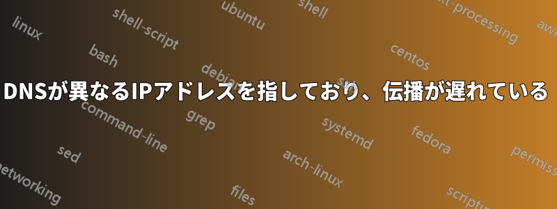 DNSが異なるIPアドレスを指しており、伝播が遅れている