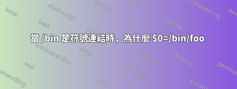 當 /bin 是符號連結時,為什麼 $0=/bin/foo