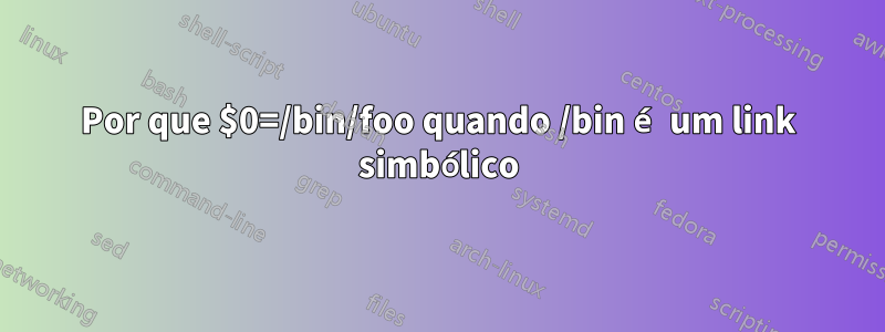Por que $0=/bin/foo quando /bin é um link simbólico