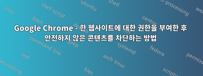 Google Chrome - 한 웹사이트에 대한 권한을 부여한 후 안전하지 않은 콘텐츠를 차단하는 방법