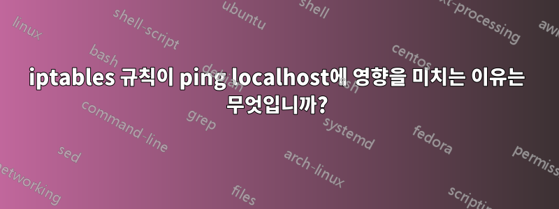 iptables 규칙이 ping localhost에 영향을 미치는 이유는 무엇입니까?