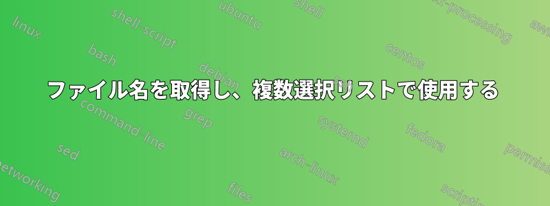 ファイル名を取得し、複数選択リストで使用する