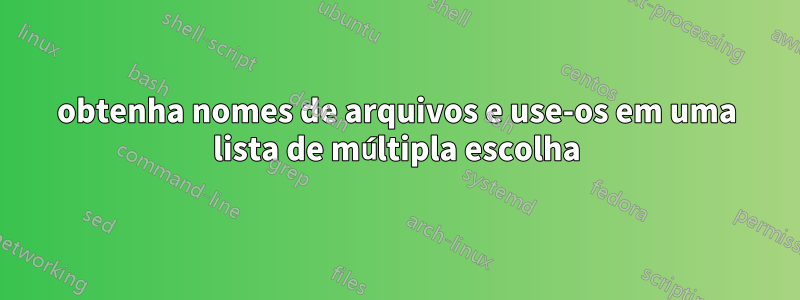 obtenha nomes de arquivos e use-os em uma lista de múltipla escolha