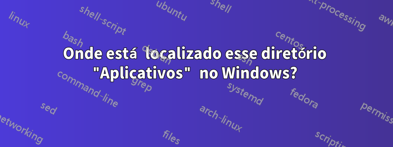 Onde está localizado esse diretório "Aplicativos" no Windows?