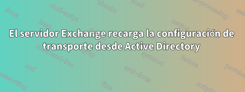 El servidor Exchange recarga la configuración de transporte desde Active Directory