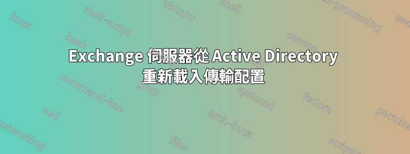 Exchange 伺服器從 Active Directory 重新載入傳輸配置