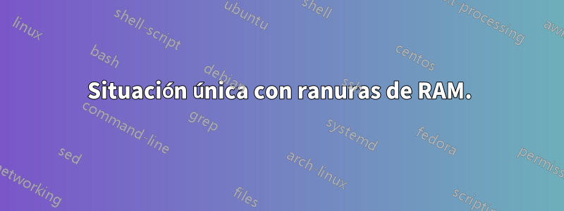 Situación única con ranuras de RAM.